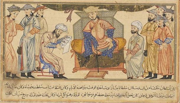 sultanbanisaljuk ilustrasi sultan bani saljuk dengan para wazirnya, sumber mybyzantine.wordpress.com/